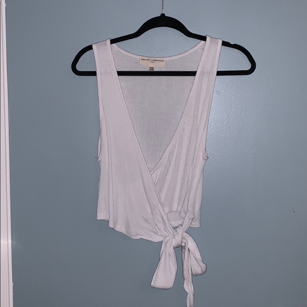 White Wrap-Tie Tank Top- Urban Outfitters